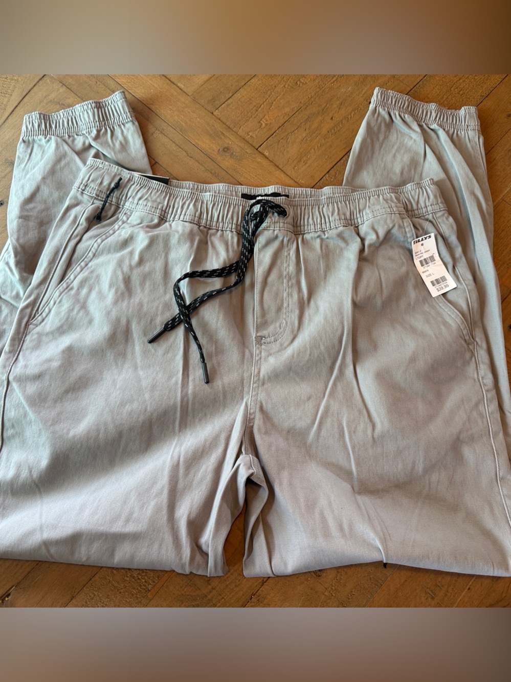 RSQ Men's Athletic Drawstring Joggers in Light Gray